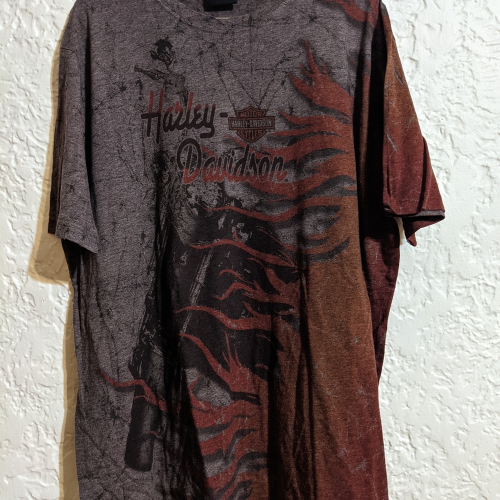 Harley Davidson T Shirt Motorcycle Biker Tee Fire